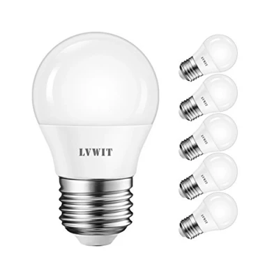 Immagine di LVWIT Lampadine LED E27, Forma G45, 4.9W Equivalenti a 40W, Luce Bianca Calda 2700k, 470Lm, Mini Globo, Non dimmerabile, Conefezione 6 Pezzi
