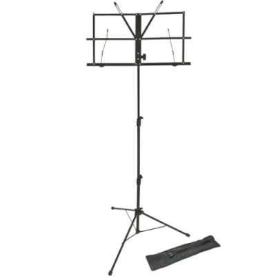 Immagine di Lawrence LMS02 BK Leggio pieghevole, regolabile, in metallo, con custodia, colore nero