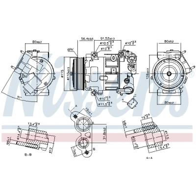 Immagine di NISSENS 890324 Compressore Aria Condizionata 5SEL12 12 PAG 46, 46 YF R 134a CITROËN: C3 II, C4 Picasso 2, II Hatchback