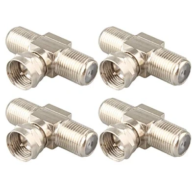Immagine di Jopto 4PCS Tipo F RG6 maschio a 2 femmina 3 vie cavo coassiale splitter connettore connettori cavi satellitari interni TV antenna jack RF adattatore