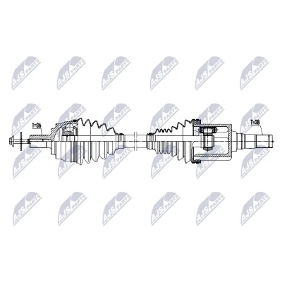 Immagine di NTY NPW VV 162 Albero motore / Semiasse Assale anteriore Sx 578mm Trasmissione automatica