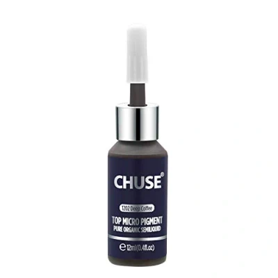Immagine di CHUSE T202 Caffè profondo Colore cosmetico dell&#039;inchiostro del tatuaggio di trucco pigmento Microblading micro SGS passato, DermaTest 12ml (0.4fl.oz)