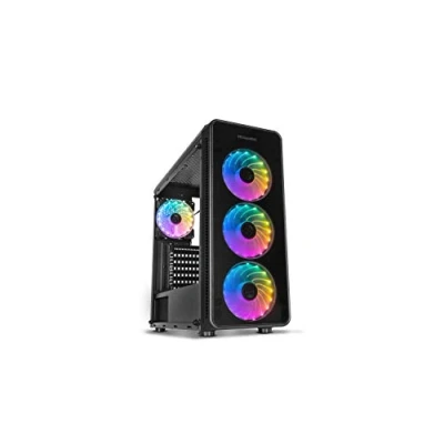 Immagine di Nox Hummer TGM NXHUMMERTGM Caja ARGB ATX Micro ITX, 4 ventole 120mm preinstallate, templado crystal, espacio per hasta 6 ventole, USB 3.0, colore nero