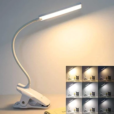 Immagine di lampada da lettura, 24 LED, ricaricabile, LED ufficio, 3 modalità di temperatura colore e livelli luminosità