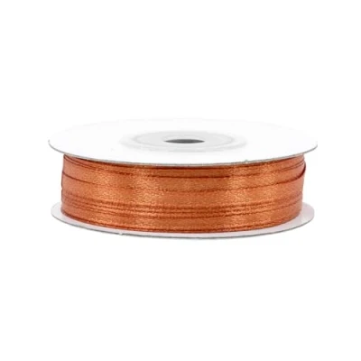 Immagine di Rotolo di nastro raso, 3 mm x 50 m, colore a scelta in 3/6/12/18/25/38/50/75/100 mm, non stinge e lavabile, per matrimonio, confezioni regalo, decorazione fai da te, rame 785