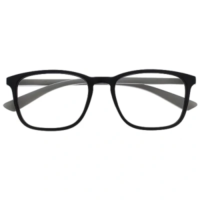 Immagine di OPULIZE Max Occhiali da Lettura Montatura Classica Rettangolare Grande Nero Opaco con Stanghette Grigie Uomo Donna Unisex R78 1 +2.00
