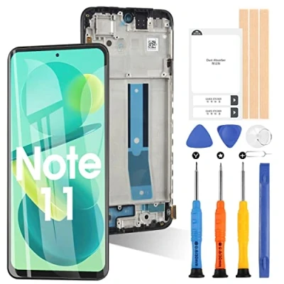 Immagine di ARSSLY LCD Schermo per Xiaomi Redmi Note 11 2201117TG / 2201117TI 2201117TY 2201117TL 6.43&quot; Display Touch Digitizer Glass Assembly (Nero con Cornice)