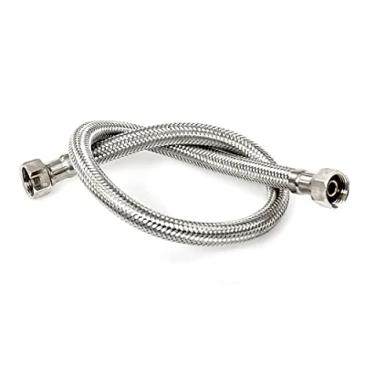 Immagine di DOJA Industrial Tubo Flessibile Rubinetto PACK 2 Femmina/Femmina F 3/8&quot; 40 cm di Lunghezza Doccia Acciaio Inossidabile e Multiuso: Soffione Doccia, Cucina Bagno