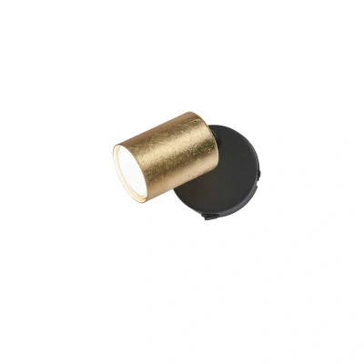 Immagine di FISCHER &amp; HONSEL Vano faretto LED parete, interruttore, oro, 1 luce