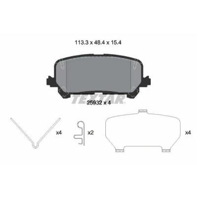 Immagine di TEXTAR 2593201 Kit pastiglie freno con segnalatore acustico usura accessori
