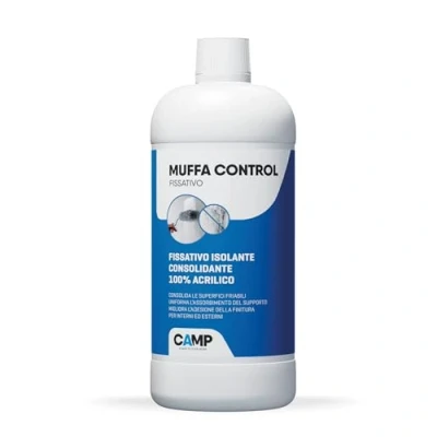 Immagine di ‎CAMP muffa Control Fissativo, isolante e consolidante 100% acrilico, resistente A altri microrganismi, Per muri interni ed esterni, base acqua, 1 L