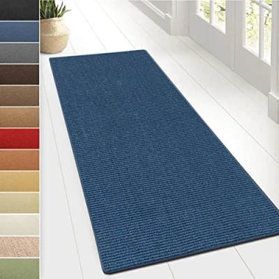 Immagine di Floordirekt tappeto in sisal Sylt, o passatoia di alta qualità, disponibile diversi colori e dimensioni, durevole resistente (66 x 150 cm, blu)