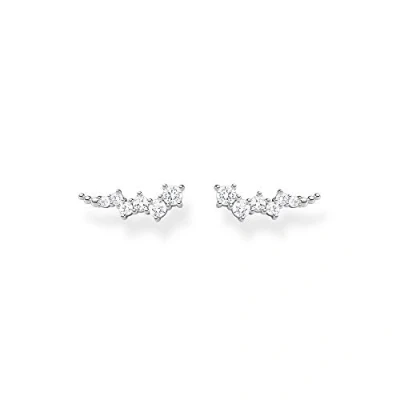 Immagine di Thomas Sabo Orecchini da Donna Ear Climber con Pietre Bianche in Argento Sterling 925, 1.30 cm,