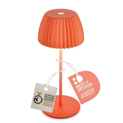 Immagine di Briloner Lampada da tavolo mini a batteria LED Brilo unplugged Riffle, arancione