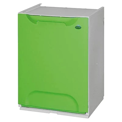 Immagine di Art Plast R34/1V Cassonetto modulare per la raccolta differenziata, in plastica, verde/lime bianco
