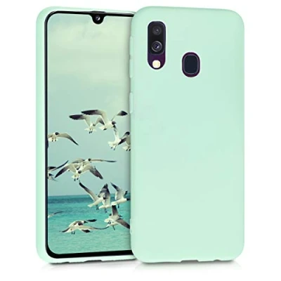 Immagine di kwmobile Custodia Compatibile con Samsung Galaxy A40 Cover Back Case per Smartphone in Silicone TPU Protezione Gommata menta matt