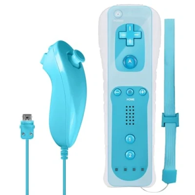 Immagine di Leikurvo telecomando Wii Controller con Nunchuck, di gioco Wii, Nunchuck perVernbedinung Plus sostitutivo Jostick Maniglia per console Wii/Wii U