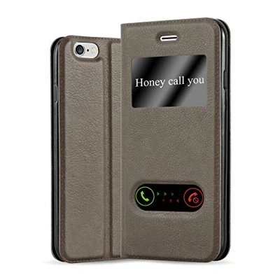 Immagine di Cadorabo Custodia Libro per Apple iPhone 6 / 6S in BRUNO PIETRA con Funzione Stand e Chiusura Magnetica Portafoglio Cover Case Wallet Book Etui Protezione