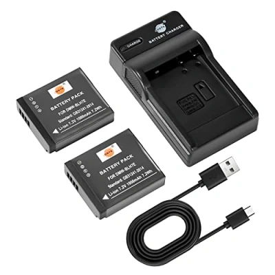 Immagine di DSTE 2PCS DMW BLH7 BLH7E Batteria e Caricabatterie Compatibile per Panasonic Lumix DMC GM1 GM1K GM1W GF7K