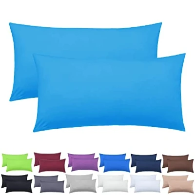 Immagine di NatureMark Confezione da 2 federe per Cuscini in Jersey, Dormire lateralmente, Cuscino Il Collo, conformi all’Oeko Tex, 40 x 80 cm, Diversi Colori e Dimensioni, Turchese