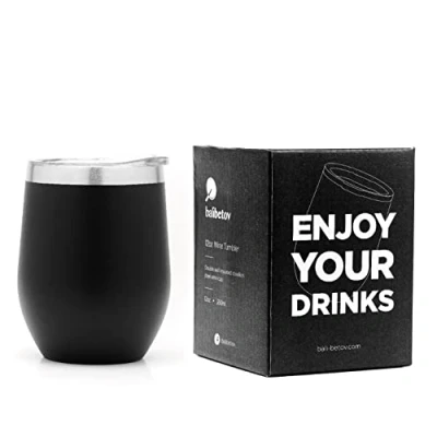 Immagine di BALIBETOV 355ml Tazza Termica, da Viaggio per Caffe, Beuta Vuoto in Acciaio Inossidabile, Termica con Coperchio a Prova di Perdite, Adatta Caffe e Altre Bevande (Nero)