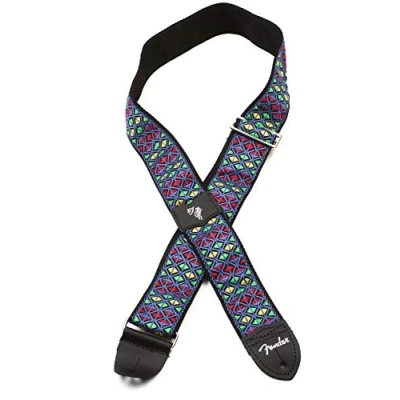 Immagine di Fender Eric Johnson &quot;The Walter&quot; Signature Strap, Blue with Multi Colored Triangle Pattern