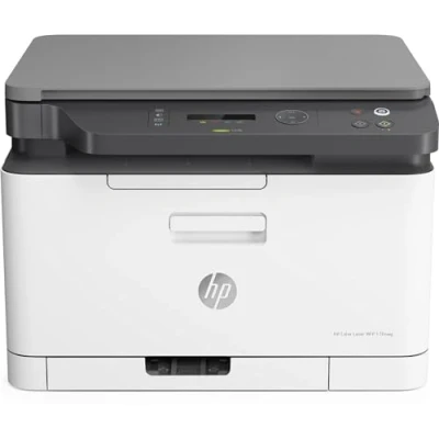 Immagine di HP Color LaserJet MFP 178nw 4ZB96A, Stampante a Singola Funzione A4, Stampa Fronte e Retro Manuale colori, 18 ppm, USB, Wi Fi, Ethernet, Schermo LCD icone con tastierino, Bianca