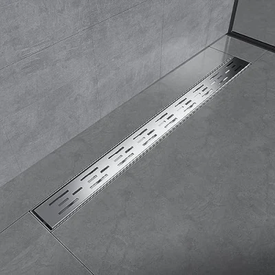 Immagine di EMKE Canalina per doccia, 80 cm, in acciaio inox, set completo di scarico sifone con antiodore e filtro capelli, bagno