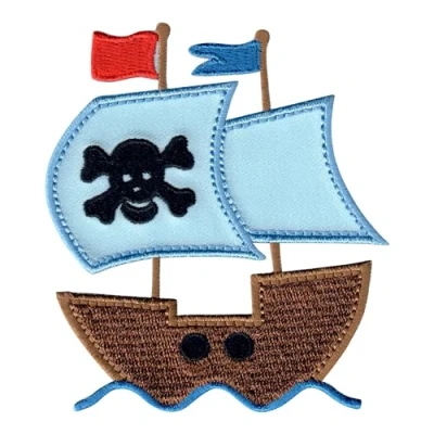 Immagine di PatchMommy Toppa Termoadesiva Nave Pirata Patch Ricamate per Ferro da Stiro o Cucire Toppe Adesive Vestiti, Applicazioni Tessuti Bambini