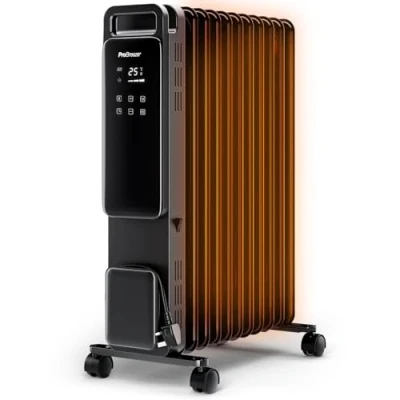 Immagine di Pro Breeze Radiatore a olio 2500W Riscaldatore elettrico portatile Schermo digitale e sfioramento, modalità Eco, 3 impostazioni, termostato regolabile, spegnimento di sicurezza timer 24H