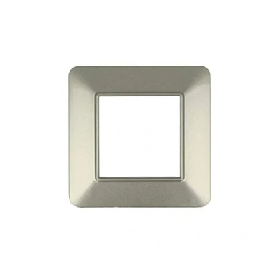 Immagine di Placche Compatibile Con Vimar Plana, Da 2 Moduli/Posti, Colore Titanio