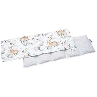 Immagine di Medi Partners Cuscino Termico noccioli ciliegio 60x20cm 800g 100% Cotone 5 Camere Grande Terapia del freddo Federa sfoderabile (Cervo in foglie)