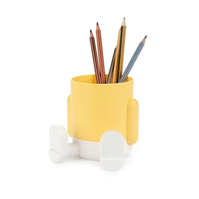 Immagine di Balvi Porta matite Mr Sitty Colore Giallo Design colorato e Originale con Due Scomparti Plastica