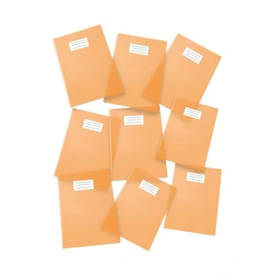 Immagine di Pigna, Coprimaxi Colorato trasparente in PVC, proteggi quaderno, copriquaderni, Formato A4, 210 Micron, con alette e tasca Salva Angoli, Colore Arancio, 25 pezzi