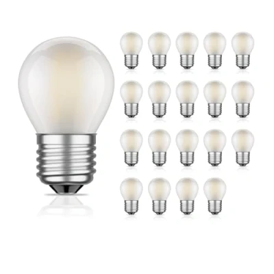 Immagine di ledscom.de 20 lampadine LED E27, G45, bianco caldo (2700 K), 4 W, 477lm, smerigliate