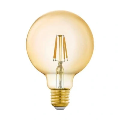 Immagine di EGLO connect.z Smart Home lampadina Led E27, G95, ZigBee, app e controllo vocale, dimmerabile, bianco caldo, 500 lumen, 5,5 W, vintage ambra