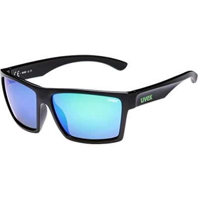 Immagine di uvex LGL 29, occhiali da sole unisex, specchiato, indice di filtrazione 3, black matt/green, one size