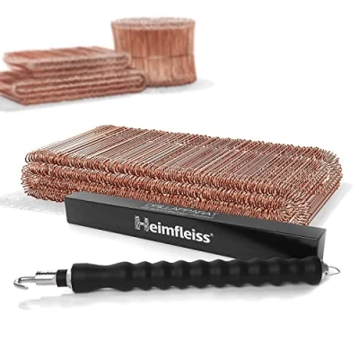 Immagine di Heimfleiss® tiralegacci + Legacci ramati 1,0 x 100 160 mm (500 Pezzi) Set di Alta qualità &amp; per Chiusura Sacchi Tendi occhiellati