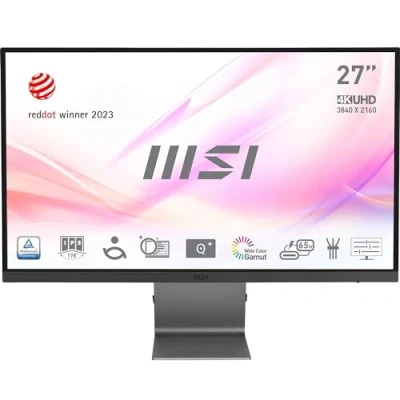 Immagine di MSI Modern MD271UL Monitor Business, 27“ 4K UHD IPS 60Hz , 4ms, 3840x2160, schermo eyefriendly, 99% DCI P3 / 139% sRGB Colour Gamut 2x HDMI 2.0b, DP 1.2a, USB Type C (65W PD)
