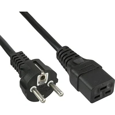 Immagine di InLine 22289 Cavo Alimentazione 16A, Spina Schuko CEE 7/7 a Presa IEC 320 C19, 5 m, Nero