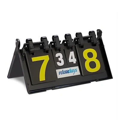 Immagine di Relaxdays, Tabella Segnapunti per Ping Pong con Anelli, 2 Lati Utilizzabili Unisex Adulto, Nero, Set da 1 pz