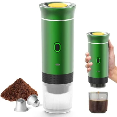 Immagine di Macchina da Caffè Multi Capsules, 3 In 1 Caffettiere Expresso, 4 6 Minuti Di Auto Riscaldamento, Piccole Capsule, Grandi Macinato, Portatile Per Ufficio, Casa, (verde)
