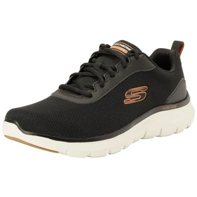 Immagine di Skechers Advantage, VANTAGGIO Flex 5.0 Uomo, Nero Mesh Duraleather Arancione Trim, 45 EU