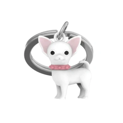 Immagine di Meta[l]morphose Metalmorphose MTM254 01 Portachiavi Chihuahua bianco e rosa