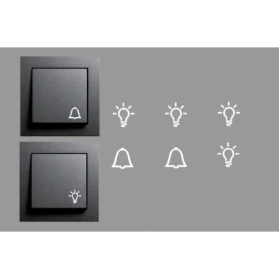 Immagine di Set di adesivi per interruttore con 4 luci e 2 campane in bianco universale Smart Home Switch Sticker (RP29/2) (10 mm)