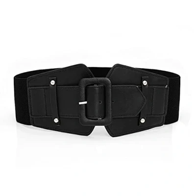 Immagine di AABDTYYD Cintura larga Donna,Cintura Elastica Donna 7,50 cm e Elastica,Vintage (Nero)