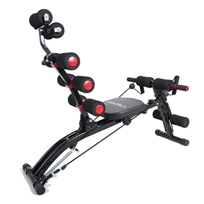 Immagine di TechFit Panca Multifunzione Multi Crunch Total Trainer Rivoluzionario 6 in 1 Addominali, Ideale per tonificare ed esercitare i Muscoli Vita, Schiena, Spalle e Gambe (Nero)