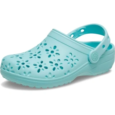 Immagine di Crocs Zoccolo Classico per Bambini Unisex con Motivo Floreale, Acquamarina., 27/28 EU