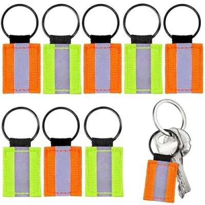Immagine di HSLXBY Ciondolo Riflettente,Portachiavi Riflettenti,8 Pezzi Pendente Riflettente,Riflettore di Sicurezza per Bambini,per Zaini scolastici, Abbigliamento, Zaini, Ciclismo, Camminata, Corsa