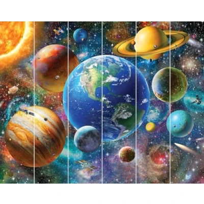 Immagine di Walltastic carta da parati con sistema solare, FSC, multicolore, altezza 2,4 m x larghezza 3 m, 1 misura